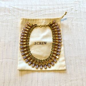 J. Crew Gold and Lavender Teardrop Necklace
